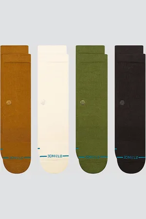 Stance Icon Crew 4 Pack Socks giallo