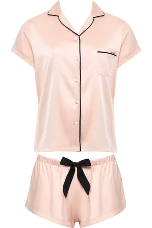 BlueBella Abigail Set Camicia e Short Chiaro/Nero