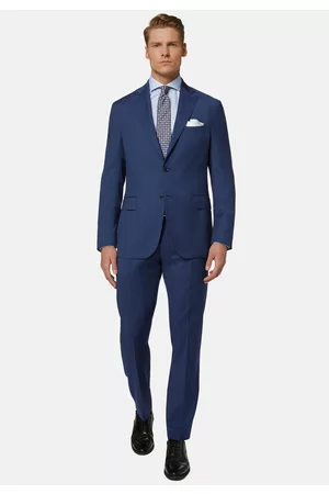 Boggi Milano Uomo Abiti a righe - Abito Blu Gessato In Pura Lana, Uomo, , Taglia:
