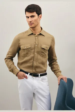 Boglioli Linen Western Shirt - Male Shirts 38