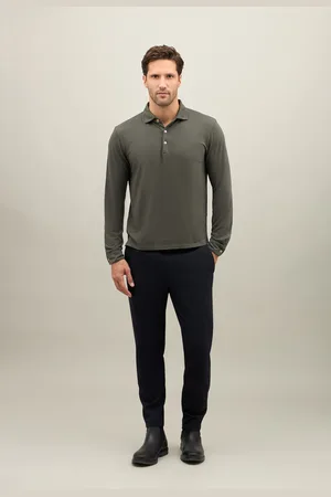 Boglioli Garment Dyed Cotton Long-sleeve Polo - Male M