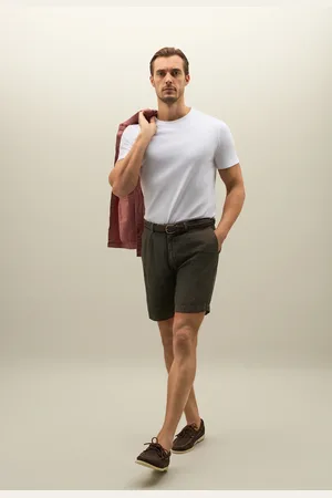 Boglioli Garment Dyed Linen Pleated Bermuda Shorts - Male Trousers 46