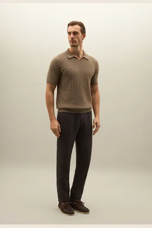 Boglioli Jacquard Cotton Short-sleeve Polo - Male Knitwear S