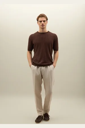 Boglioli Flat Rib Linen T-shirt - Male Knitwear M