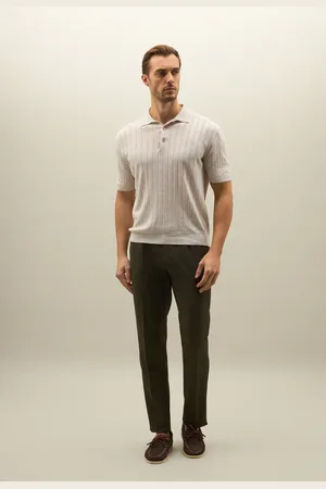 Boglioli Flat Rib Linen Short-sleeve Polo - Male Knitwear S