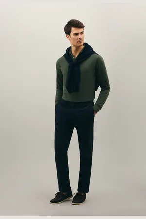 Boglioli Garment-dyed Cotton Long Sleeve Polo - Male Knitwear L