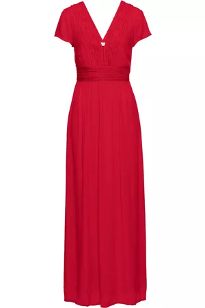 Bodyflirt Donna Vestiti eleganti - Abito lungo leggero con pizzo in taglia corta (Rosso)