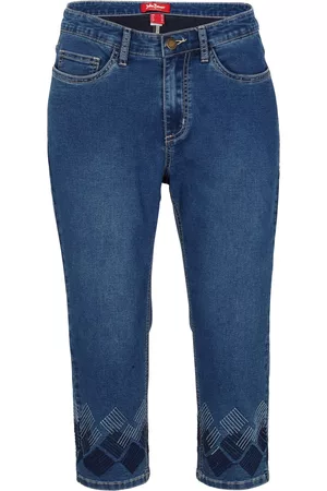 John Baner Donna Jeans - Jeans capri super elasticizzati (Blu)