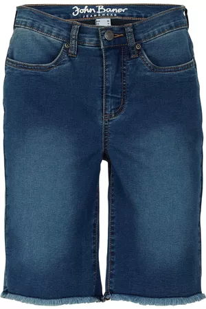 John Baner Donna Pantaloncini - Shorts di jeans super elasticizzati (Blu)