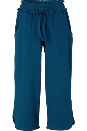 bonprix Donna Pantaloni culottes - Pantaloni culotte larghi in jersey (Petrolio)