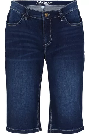 John Baner Donna Pantaloncini - Bermuda di jeans elasticizzati comfort (Blu)