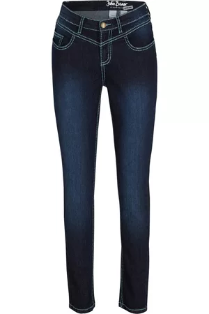 John Baner Donna Jeans slim & sigaretta - Jeans elasticizzati con impunture a contrasto slim fit (Blu)
