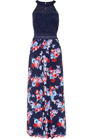 Bodyflirt Donna Vestiti lunghi a fiori - Abito lungo a fiori (Blu)