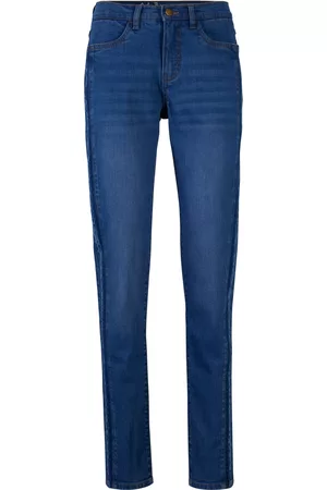 John Baner Donna Jeans slim & sigaretta - Jeans elasticizzati slim fit in cotone biologico (Blu)