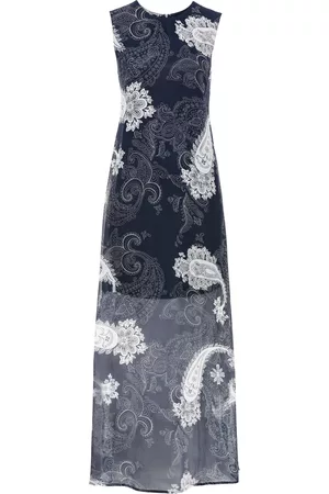 Bodyflirt Donna Vestiti eleganti - Abito estivo lungo in chiffon (Blu)