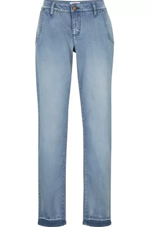 John Baner Donna Pantaloni chinos - Jeans elasticizzati morbidi modello chino (Blu)