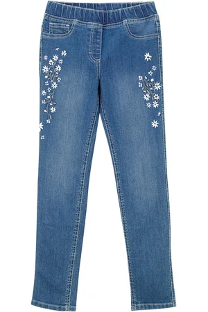 bonprix Jeggings con ricami floreali