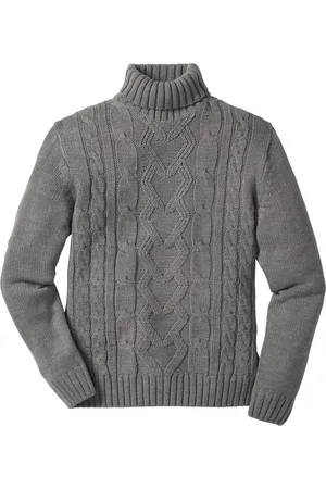 bonprix Maglione a collo alto con lavorazione a trecce
