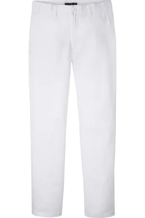bonprix Pantaloni in lino con cinta comoda regular fit, straight