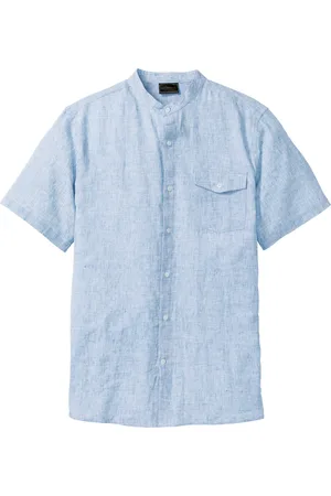 bonprix Camicia in misto lino a maniche corte