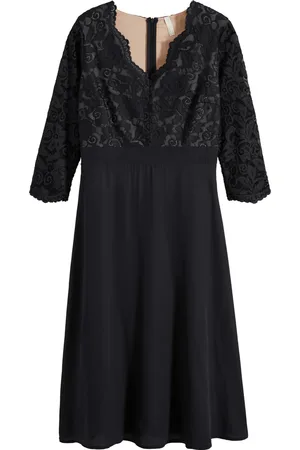 bonprix Abito midi di chiffon con pizzo