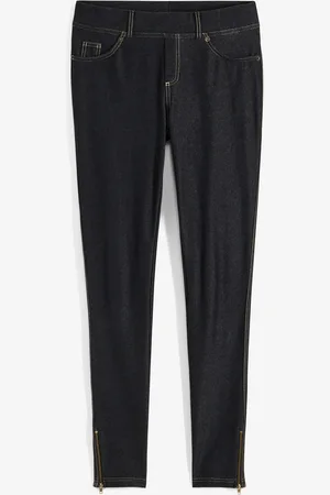 bonprix Leggings effetto jeans con cerniere