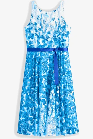 bonprix Abito midi in pizzo con cintura da annodare