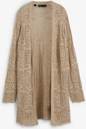 bonprix Cardigan lungo traforato