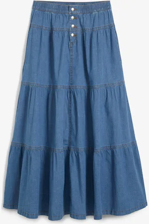 bonprix Gonna di jeans a balze