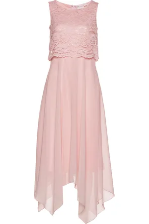 bonprix Abito midi in chiffon con pizzo