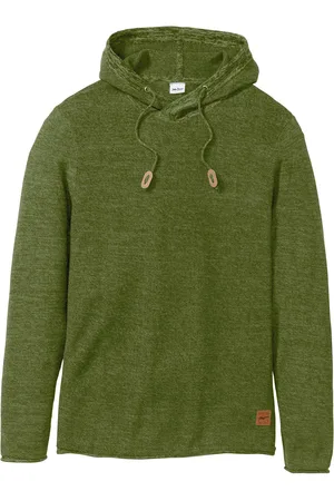bonprix Maglione con cappuccio e cotone
