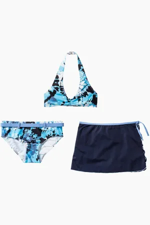 bonprix Bikini + gonna da bagno in poliammide riciclata (set 3 pezzi)