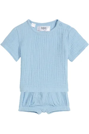 bonprix T-shirt e pantaloni corti in mussola di puro cotone (set 2 pezzi)