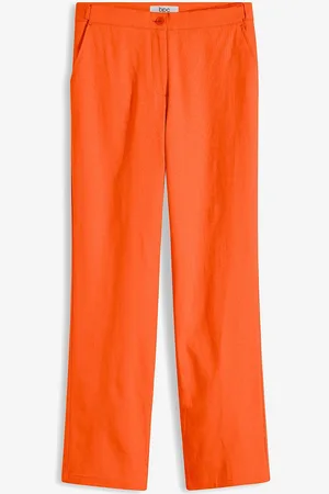 bonprix Pantaloni in misto lino viscosa, vita alta