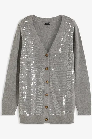 bonprix Cardigan con paillettes