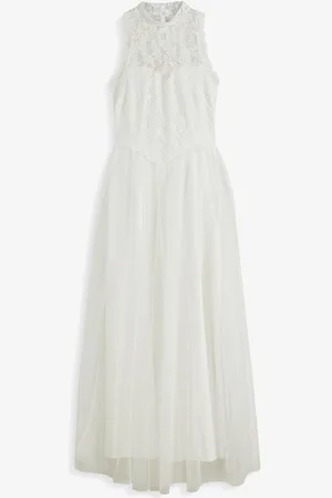 bonprix Abito da sposa con tulle e pizzo