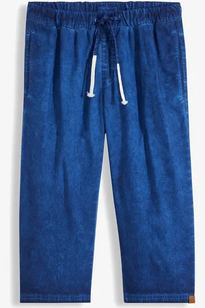 bonprix Pantaloni a pinocchietto con elastico in vita in misto lino, regular fit