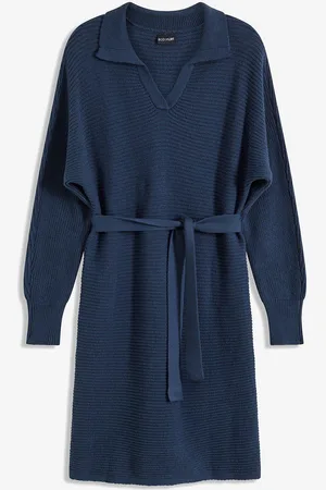 bonprix Abito in maglia con colletto polo