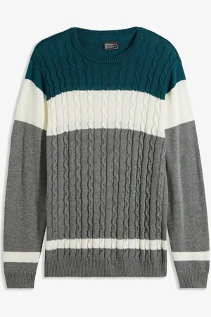 bonprix Maglione a trecce con cotone