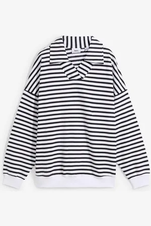 bonprix Felpa con scollo a V e colletto polo