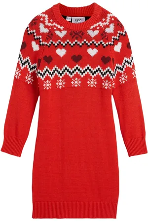 bonprix Abito in maglia con motivo norvegese