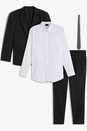 bonprix Completo slim fit (4 pezzi) giacca, pantaloni, camicia, cravatta
