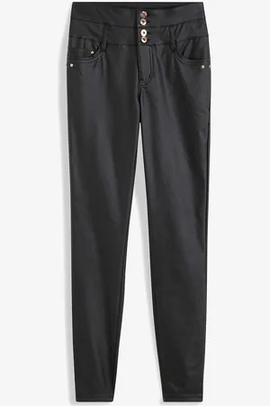 bonprix Pantaloni in similpelle a vita alta