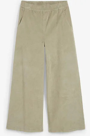 bonprix Pantaloni in velluto a coste con cinta comoda, vita alta