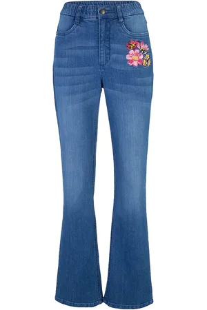 bonprix Jeans bootcut con cinta comoda, vita alta