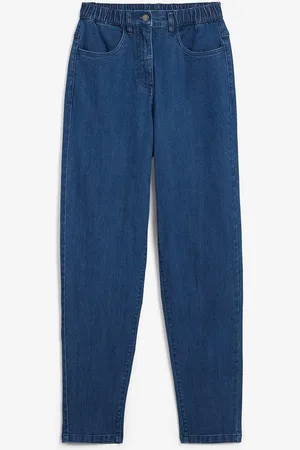 bonprix Mom jeans elasticizzati, a vita alta