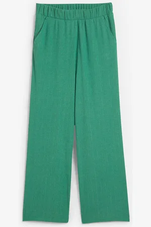 bonprix Pantaloni a palazzo in jersey operato, vita alta