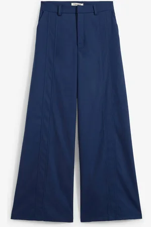 bonprix Pantaloni larghi in misto viscosa, a vita alta