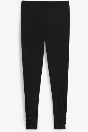 bonprix Leggings in cotone con cinta larga e arricciature