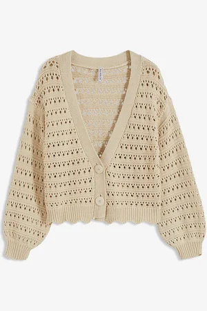 bonprix Cardigan traforato in puro cotone